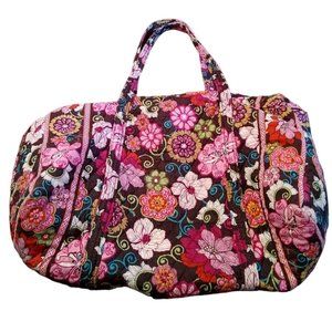 EUC | Vera Bradley Mod Floral Pink Large duffle travel bag | 11"x11"x18" +